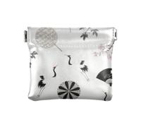 Grigio Gru Fiore Fan Delle Donne di Modo Della Borsa Della Moneta di Cuoio Fancy Jewelry Organizer per le Donne soporte de moned