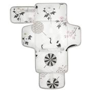 Grigio Gru Fiore Ventaglio Riutilizzabile Bambino Fasciatoio Pad con Tasca Tessuto Pannolino Fasciatoio Fasciatoio Fasciatoio Bambino Travel Station Kit cambiador de pa?ales para Bebes