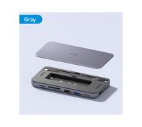 (GRIGIO) HUB USB C Hagibis 9 in 1 con custodia SSD M.2 NVMe/SATA Docking station USB 3.1 4K compatibile
