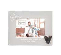 Grigio IN Legno Foto Telaio Con 3D Cuore - 6x4 - Figlio