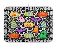 Grigio Leopardo Stampa Halloween Modello di asciugatura piatto stuoia cucina contatore accessori scolapiatti stuoie resistente al calore mar 18x24 piatto asciugatura mat 18 x 24