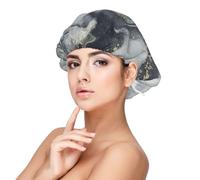 Grigio marmo astratto Splash pastello,Cuffia da notte in raso per adulti - Cuffia da notte elastica per donna, copricapelli per la notte