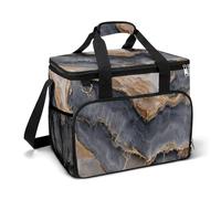 Grigio Marmo Pietra Texture Campeggio Cooler Bag Isolato Spiaggia Coolers Portatile a Prova di Perdita Borse con Tracolla