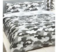 Grigio Mimetico Militare Set Copripiumino Doppio Reversibile Bambini Letto