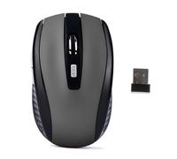 (Grigio) Mouse wireless Mouse da gioco da 2,4 GHz Mouse wireless ottico 6D Slim Mini Mouse silenzioso