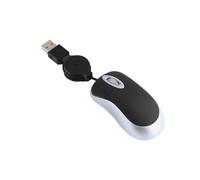 (Grigio) Nuova Ragazza Carina Mouse Creativo per Computer Telescopico 3 Tasti 1600 DPI Cavo USB Retrattile