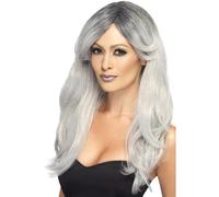 Grigio Ombre Spettrale Sposa Zombie Parrucca Donna Costume Halloween Nuovo