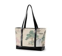Grigio Paesaggio Pittura Impermeabile 14 pollice borsa del computer portatile con cerniera lavoro tote per il volo con tablet bolso para laptop