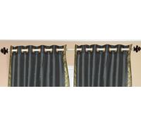 Grigio Scuro Anello Superiore Puro Sari Tendine/Drappo/Pannello - Pezzi