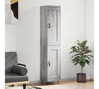 Grigio Sonoma Highboard 34,5 x 34 x 180 cm in legno con piedini in metallo, robusto mobile con ante pratiche e ampio spazio per interni eleganti