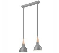 Grigio Sospensione Metallo Legno Scandinava Khusro Pendelleuchte Sala Cucina