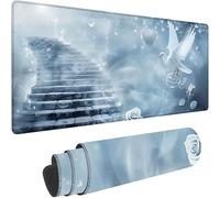 Grigio Tappetino Mouse Gaming 900 x 400 x 4 mm, Esteso Tappetino Mouse XXL Scale Mousepad Gaming con Bordi Cuciti, Impermeabile Base in Gomma Antiscivolo Sottomano Scrivania per Ufficio e Casa w-1794