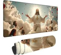 Grigio Tappetino Mouse Gaming 900x300x3 mm, Esteso Tappetino Mouse XXL Cielo Mousepad Gaming dal Design con Bordi Cuciti, Impermeabile Base in Gomma Antiscivolo Sottomano Scrivania per Casa w-2863