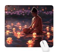 grigio Tappetino per Mouse Piccolo 400x300x3mm,Gaming Mouse Pad zen,con Base in Gomma Antiscivolo,Mousepad con Bordi Cuciti,per Mouse Senza Fili,Laptop,Ufficio Casa,Lavabile,Regalo per Uomo D-124