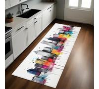 Grigio Tappeto Cucina 50 x 180 cm Architettura urbana astratta Antiscivolo Lavabile Pelo Corto Passatoia Runner Cucina Corridoio Soggiorno Camera