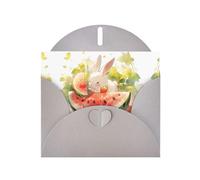 Grigio Vacanza saluto assegno carta vuota e perla bella nota vuota blocco VVXBHGR Bunny nel modello anguria