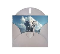 Grigio Vacanza saluto assegno carta vuota e perla bella nota vuota blocco VVXBHGR Il piccolo elefante sulle nuvole Modello