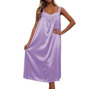 Grigio Verde Camicia Da Notte Donna Ampia E Leggera Vestito Da Casa Maniche Corte E Lunghe Disponibile Modello Confortevole Per Dormire Indumento Notturno Tinta Unita Adatto Uso Domestico L Xl Xxl Blu