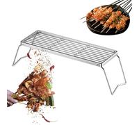 Griglia - 1 x supporto pieghevole per barbecue | Griglia per barbecue in acciaio | Strumento portatile per la cottura a griglia e braciere leggero, per giardino, raccolta zaino in spalla,