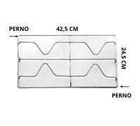 Griglia 2 fuochi Germal Imib in acciaio cucina gas 42,5 x 24,5 cm con 2 perni
