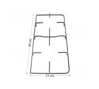 GRIGLIA 2 FUOCHI IN PIATTINA NERA LUCIDA CUCINA GAS SAMET OCEAN 46 X 23 CM