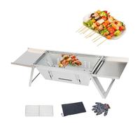 Griglia a carbone da campeggio portatile, fornello per barbecue in acciaio inossidabile per esterni - Griglia per barbecue pieghevole,Griglia per barbecue pieghevole in acciaio inossidabile addensato