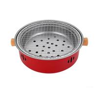 Griglia a carbone per barbecue da spiaggia e parco, comoda maniglia per un facile trasporto (rosso)