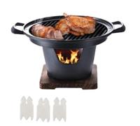 Griglia a Carbone per Barbecue, Griglia Yakiniku Da Tavolo Portatile Piastra per Barbecue Coreana Hibachi Giapponese Antiaderente Stufa a Carbone Portatile(01)
