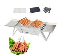 Griglia a carbone pieghevole,Griglia a carbone portatile per campeggio - barbecue pieghevole - da campeggio portatile per viaggi all'aperto, zaino in spalla