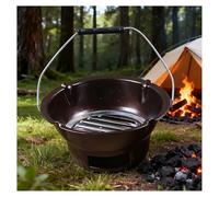 Griglia a Carbone Portatile Fornello da Tè Rotondo in Latta Griglia for Griglia a Carbone Utensile for Barbecue Riscaldante Sfiato Quadrato Costruzione Monoblocco Uso Interno/esterno(Brown)