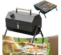 Griglia a Carbone Portatile Verde, Pit Barbecue Compatto da 18 cenni con Vassoio di griglia e frassoio Rimovibile, Design Senza Fumo di assemblaggio Facile per Il Picnic del Cortile del Campeggio