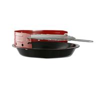 Griglia a carbone rotonda diametro 35 cm con piede protettivo e copertura antive