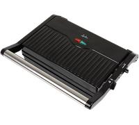 JATA JEGR1107 - Barbecue elettrico con piastre antiaderenti, 22,8 x 14,5 cm, per tutti i tipi di alimenti, coperchio orientabile, apertura 180°, 1000 W