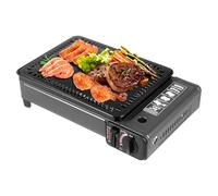 Griglia a gas, versatile da campeggio, cartuccia portatile, griglia a gas, completa di griglia e pinze alimentari, adatta per campeggio all'aperto e feste di famiglia