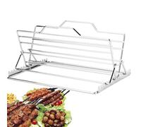 Griglia À ôtir Pour Poulet Grille Support Viande Pieghevole Et Eglable De ôtissoire in Acier Inoxydable Gadgets Cuisine Support Dinde La Cuisson Du ôtissage Au