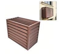 Griglia a persiana per condizionatore esterno con copertura, struttura solida resistente al vento, blocca pioggia e foglie,ventilazione perfetta per unità 5HP（A persiana Marrone 120×70×150CM）