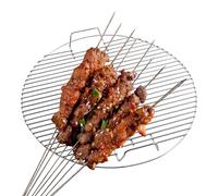 Griglia a rete, multifunzione, rotonda, in acciaio inox, multiuso, per barbecue, barbecue, campeggio, cortile, giardino, picnic