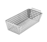 Griglia a rete per barbecue, Cestino for barbecue da esterno in acciaio inossidabile, argento, 28,50 x 13,00 x 6,00 cm
