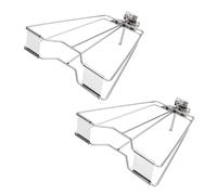 Griglia a rete per barbecue, Clip for cestello griglia in acciaio inox argento 17x10x0,2 cm confezione da 2