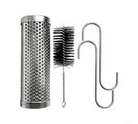 Griglia a rete per barbecue, in acciaio inox, per cuocere noci, chicchi di caffè, mandorle e frutta secca, in forno esterno, con spazzola (B)