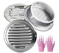 Griglia Aerazione 120mm in Acciaio Inox, Griglia di Ventilazione Rotonda Ispessita, Zanzariera Integrata per HVAC, Ventole per Bagno, Ufficio 150mm/160mm/180mm/190mm(201 stainless steel,130mm/5in)