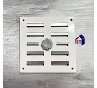 GRIGLIA AERAZIONE QUADRATA IN METALLO CON SERRANDA 15 X 15 SMALTATA BIANCA