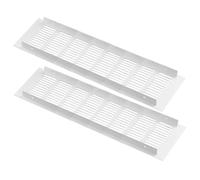 griglia aerazione rettangolare, Confezione da 2 griglie di ventilazione, griglia di ventilazione bianca, griglia di scarico in alluminio, quadrata for mobile da cucina, scarpiera e guardaroba(100mm*35