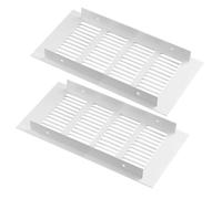 griglia aerazione rettangolare, Confezione da 2 griglie di ventilazione, griglia di ventilazione bianca, griglia di scarico in alluminio, quadrata for mobile da cucina, scarpiera e guardaroba(100mm*20