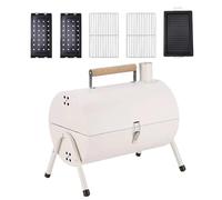 Griglia affumicatrice a barile, affumicatore per barbecue, per campeggio, barbecue a barile leggero e ventilato, per terrazza, giardino, balcone, campeggio, patio e picnic