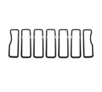 Griglia Anello Copertura Decorativa Per Jeep Per Wrangler JL 2024 7PCS Accessori Auto Esterni Maglia Del Paraurti Griglia Adesivo ABS Rosso Griglia Anteriore(Guardia in fibra di carbonio)