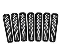 Griglia Anteriore 7 PZ Maglia Anteriore Inserto Griglia Trim Copertura Auto Decorazione Esterna ABS Adesivi Car Styling Per Jeep Per JK Per Wrangler 2007~2015 Griglia Radiatore