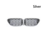 Griglia anteriore a doppio rene (argento) per auto da corsa Meteor Diamond Star Style, paraurti per