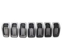 Griglia Anteriore ABS Auto Griglia Anteriore Inserti A Nido D'ape Griglia Copertura Trim Per Jeep Per Cherokee 2014 2015 2016 2017 2018 Accessori Auto Parti 7Pcs Griglia Radiatore