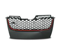 Griglia anteriore ABS VW Golf 5 dal 2003 al 2008 nero - rosso, senza emblema